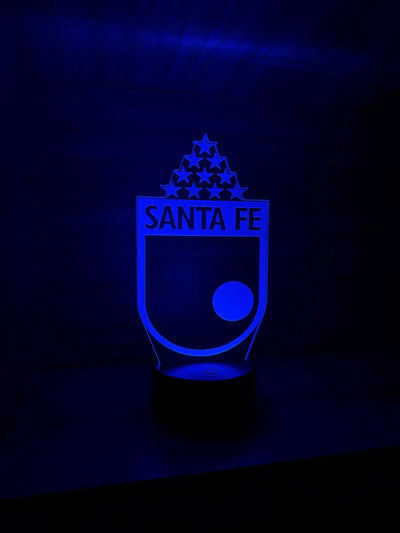 Lámpara De Noche Led Santa Fe Con Estrellas Holograma Regalo Negro