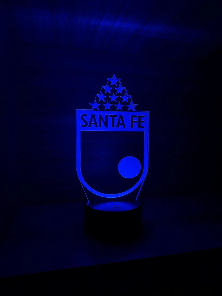 Lámpara De Noche Led Santa Fe Con Estrellas Holograma Regalo Negro