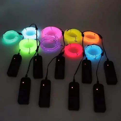 Cable Cordon Luz Led Neón 3mt Luminoso Decoración Party Hilo Multicolor