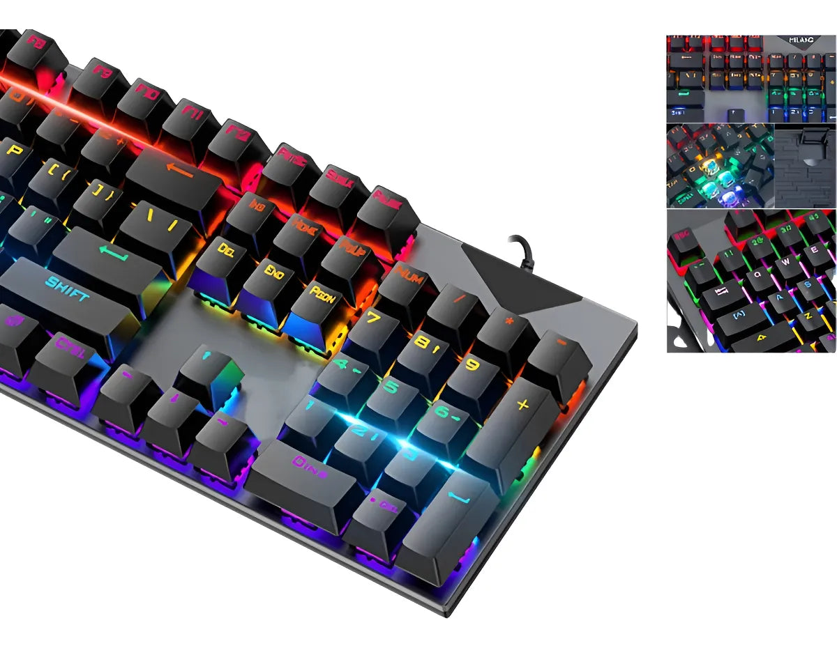 Teclado Mecánico Gamer Rgb Switch Azul K-79 Negro Inglés Internacional