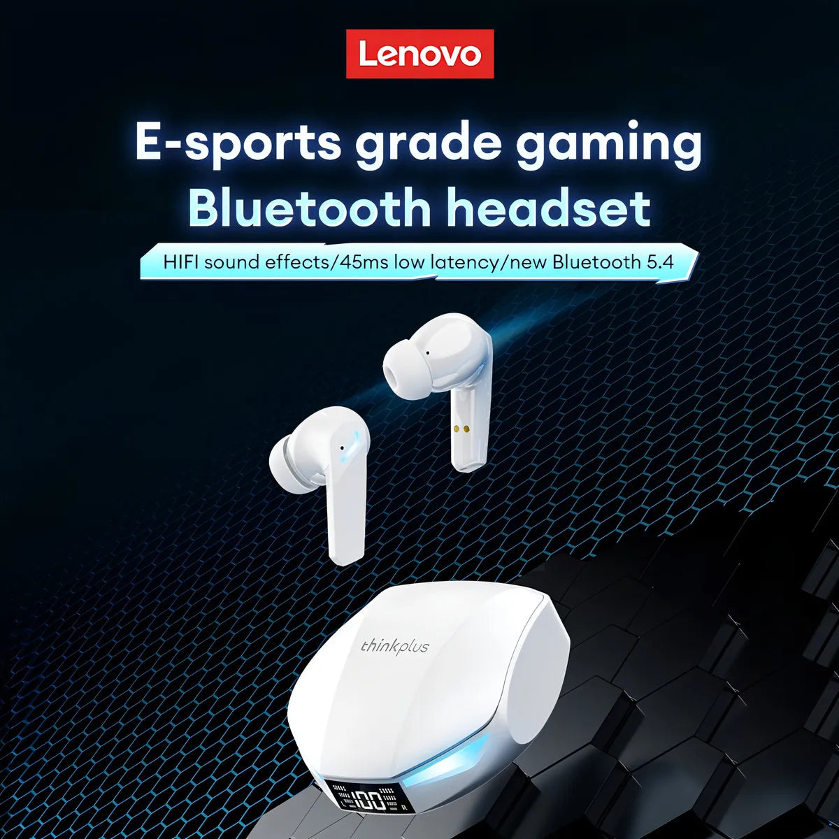 Auriculares inalámbricos Bluetooth Lenovo Thinkplus Xt53, color negro