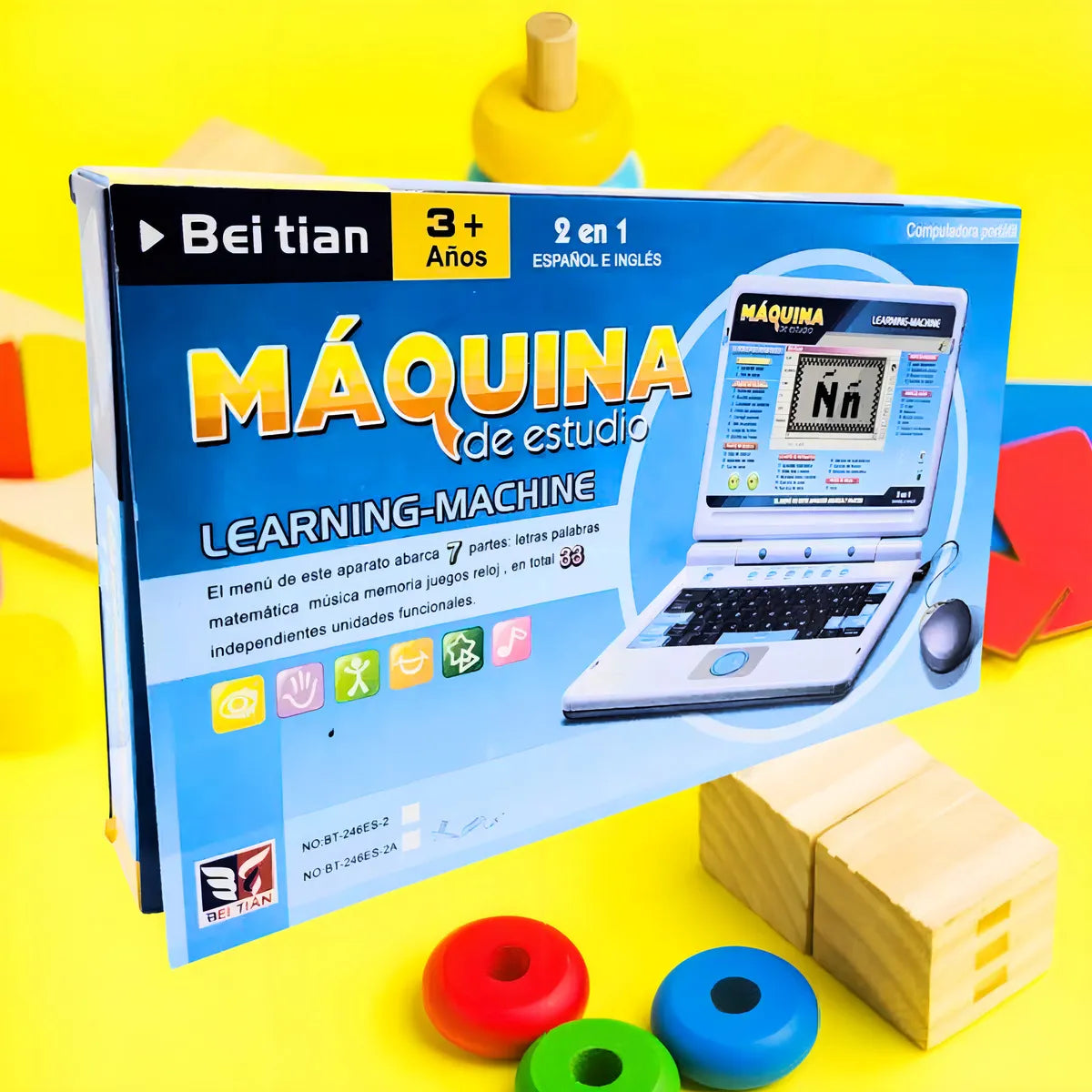 Computador Didáctico Bei Tian 246ES 66 Funciones Azul con Mouse Educativo