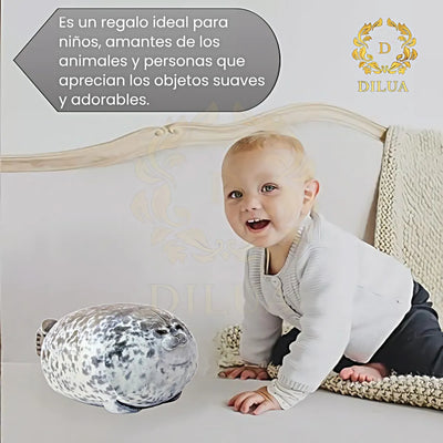 Foca Guatona Peluche Almohada Cojín Regalo Niños Adultos - Gris
