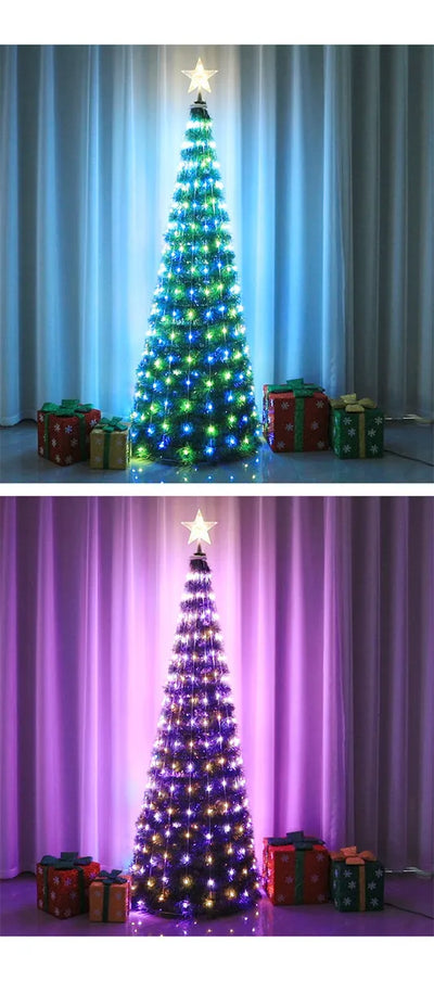 Árbol De Navidad Artificial Plegable Fácil Armado 150cm Color Verde Claro