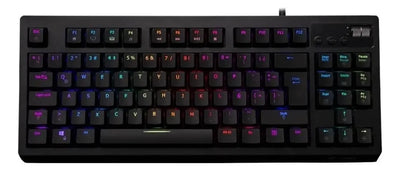 Teclado VSG QWERTY Outemu Blue español latinoamérica color negro con luz RGB