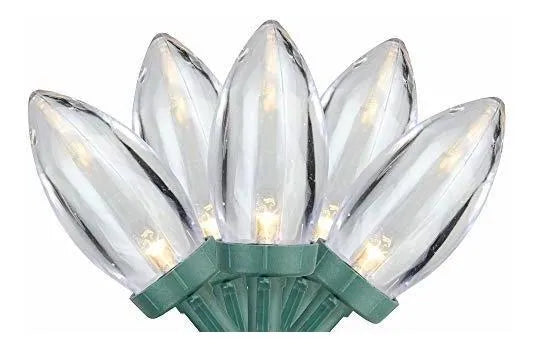 Luces Navideñas Led C9 Blancas Cálidas - 16 Ft Cable Verde