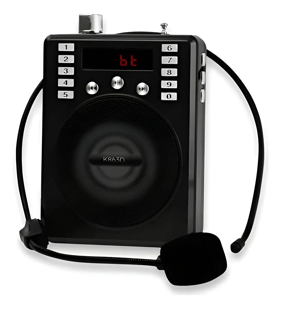 Parlante Amplificador Voz Recargable Micrófono Diadema Radio Diseño