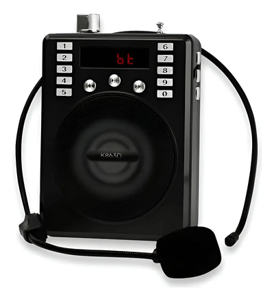 Parlante Amplificador Voz Recargable Micrófono Diadema Radio Diseño