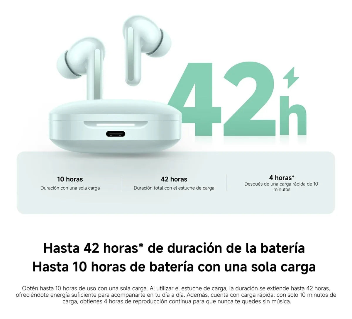Xiaomi Redmi Buds 6, Auriculares Táctil, Anc 2-mic Ip54, Blk Negro