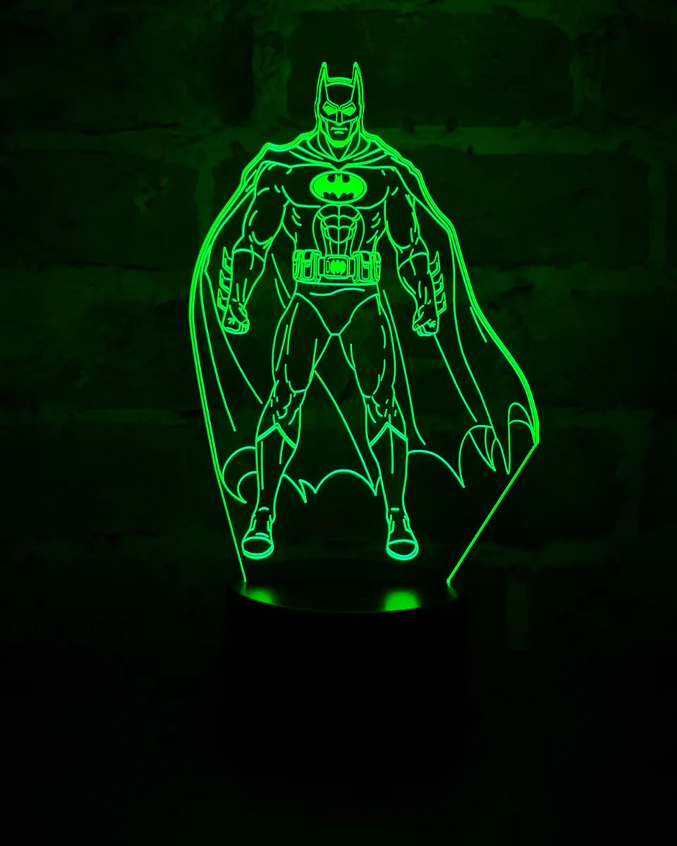 Lámpara De Noche Led Batman Holograma Decoración Regalo Negra