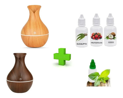 Humidificador Difusor Aromas Atomizador Led + Esencia Surtido