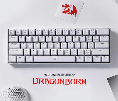 Teclado Mecánico Redragon Dragonborn K630w Red Switch Color Del Teclado Blanco Idioma Inglés Us