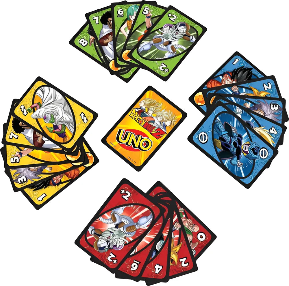 UNO Dragon Ball Z Edición Especial Fanático Colección Juego Mesa Manga Super Saiyan Wild Shenron Wish Card 112 Cartas Regalo Anime Adultos Niños 2 a 10 Jugadores Edad 7 Plus Noche Juego Familiar