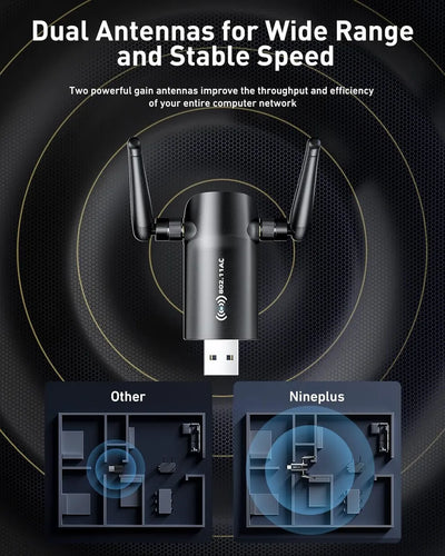 Adaptador Inalambrico Usb Wifi Para Pc 802.11ac 1200 Mbps