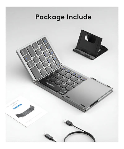 Mini teclado Bluetooth plegable ultrafino con panel táctil Genérica B033 Gris oscuro