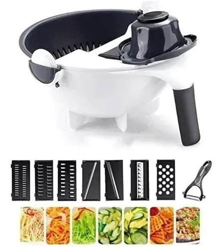 Cortador Rebanador Rayador De Verduras Escurridor 9 En 1