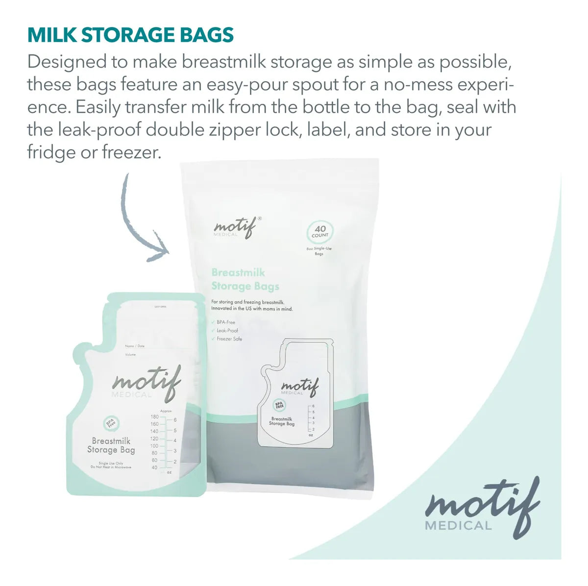 Motif Medical, Bolsas De Almacenamiento De Leche, Bolsa De C
