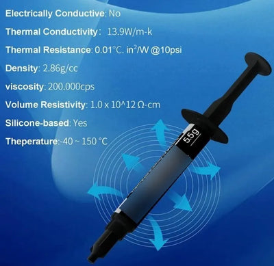 Pasta Termica A Base De Carbono Conduct 13.9w/m.k Por 5.5gr