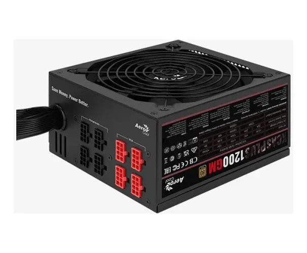 Fuente De Poder Aerocool Kcas Plus 1200w 80 Plus Gold Color Negro
