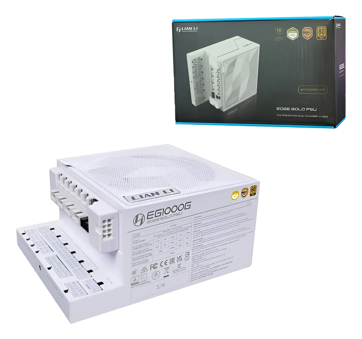 Fuente De Poder Lian Li 1000w Atx Edge Gold Blanco Modular