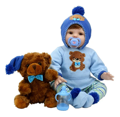 Reborn Bebe Niño Realista 55 Cm Silicona Cuerpo De Algodón
