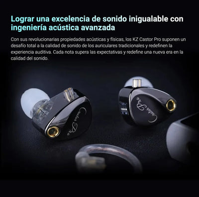 Auriculares in-ear gamer KZ Castor PRO bass version negro