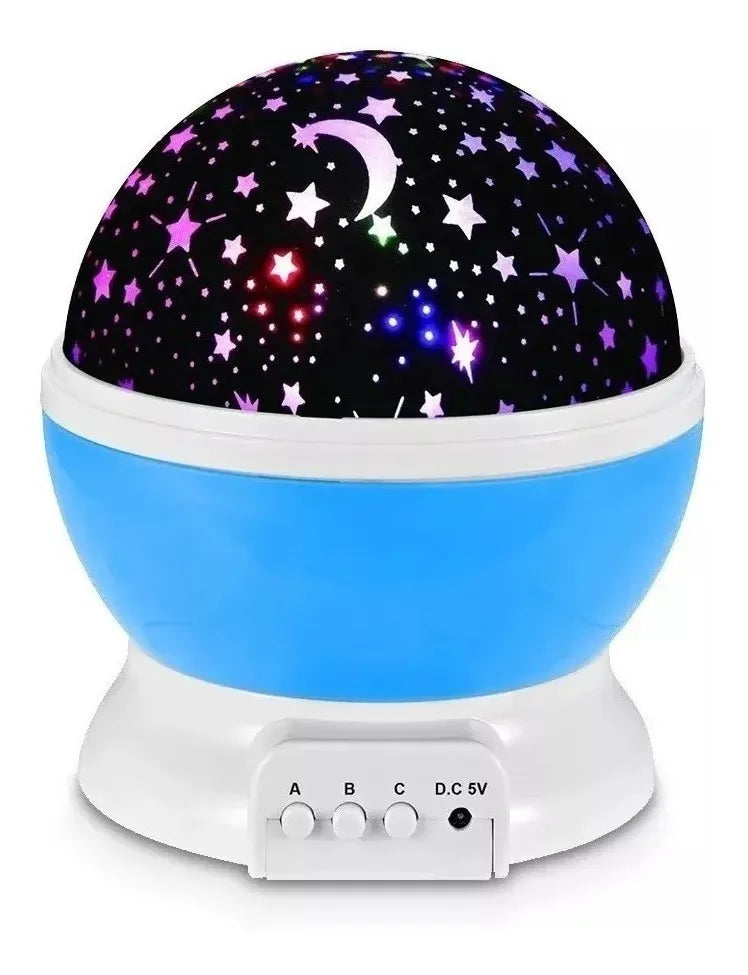 Lampara Proyector Giratorio Estrellas Luz Regalo Niños Bebé Violeta