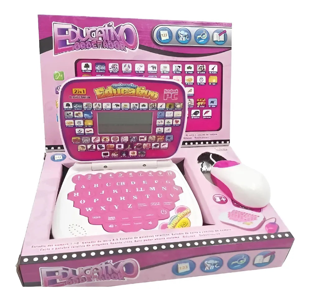 Mini Ordenador Didáctico Educativo Infantil Color Rosado