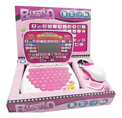 Mini Ordenador Didáctico Educativo Infantil Color Rosado