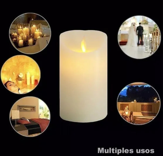 Vela Decoración Navidad Luz Led 12,x7,5 Cm Velas Wm1201g-c