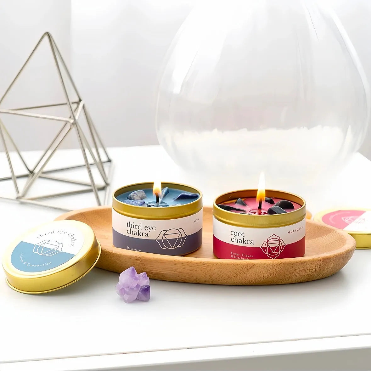 Set Estuche 7 Velas Aromaticas Chakras Con Cristales Curativ 7 Colores 7 Colores 7 Fragancias