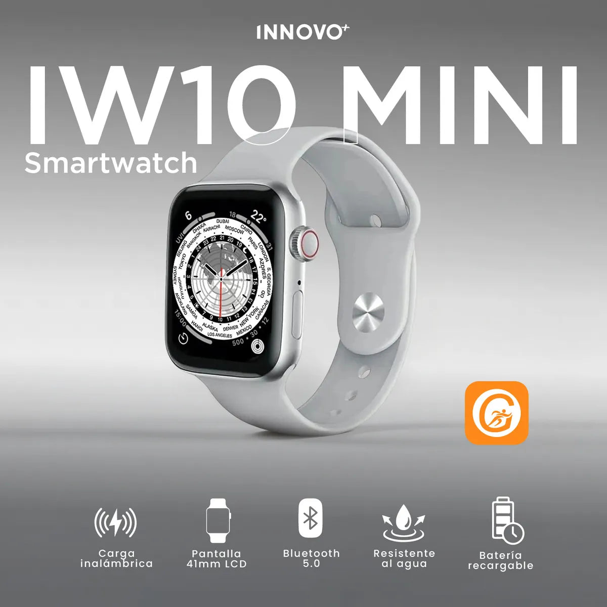 Smartwatch Mobulaa Iw10 Mini Bluetooth 5.0 Ip67 Gris