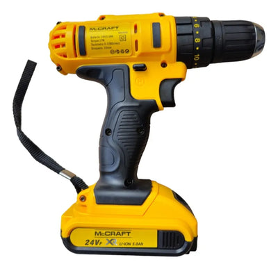 Taladro Atornillador Percutor Inalámbrico 24v Voltios 3/8'' Amarillo 50/60
