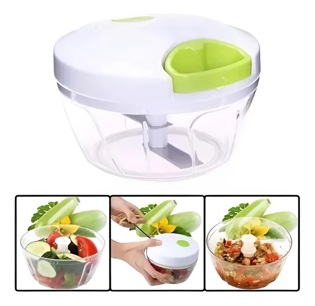 Mini procesador manual de trituración de alimentos con ajo y cebolla