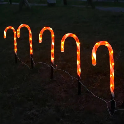 Luces Decorativas 5 Unidades Solares Navidenas Bastones Navideños Luces Solares Decorativas Navidad Adornos Navideños Luces Navideñas Decorativas Qatarshop Bastones Luces Solares
