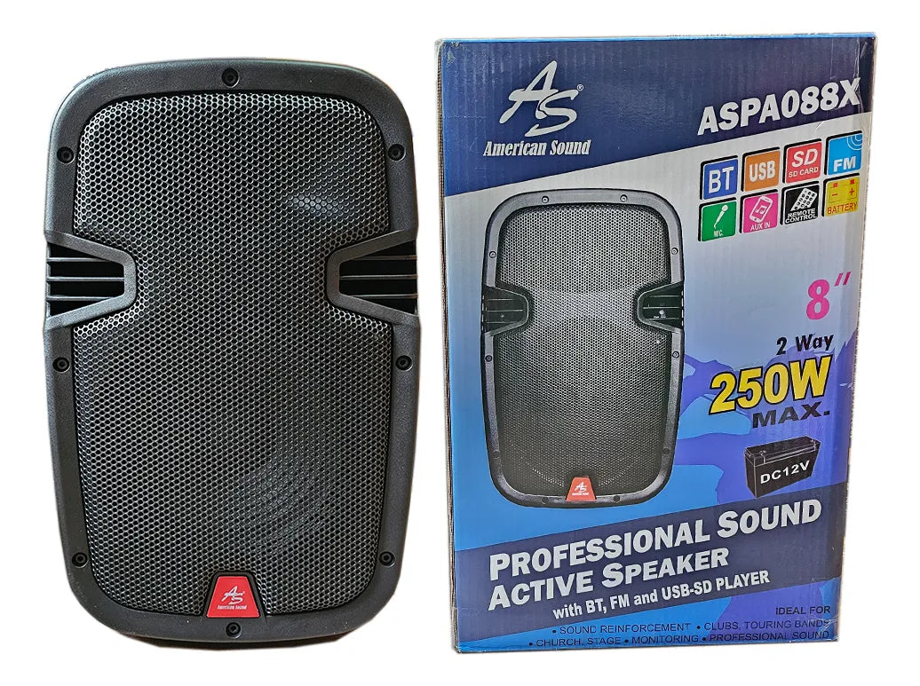 Parlante American Sound 250w Recargable + Tripode Metalico Negro