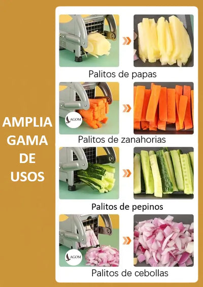 Cortador De Papas Rallador De Verduras Rebanador De Cebollas Lagom Lg300 Multifuncional Resistente Durable Acero Inoxidable Cuchillas Afiladas 2 En 1 9x9cm Y 12x12cm Base Antideslizante Ahorra Tiempo