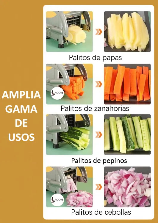 Cortador De Papas Rallador De Verduras Rebanador De Cebollas Lagom Lg300 Multifuncional Resistente Durable Acero Inoxidable Cuchillas Afiladas 2 En 1 9x9cm Y 12x12cm Base Antideslizante Ahorra Tiempo