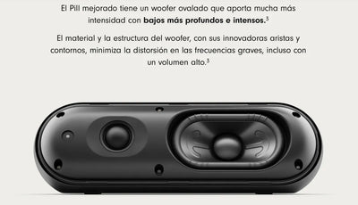 Parlante Bluetooth Beats Pill + Portátil Negro Mate 24 hrs de Autonomía Resistente al Agua Manos Libres