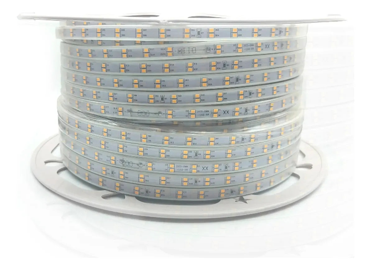 Manguera Navideña Plana Roja 180 Led Mt Rollo 50mt 110v Ip65 Rojo
