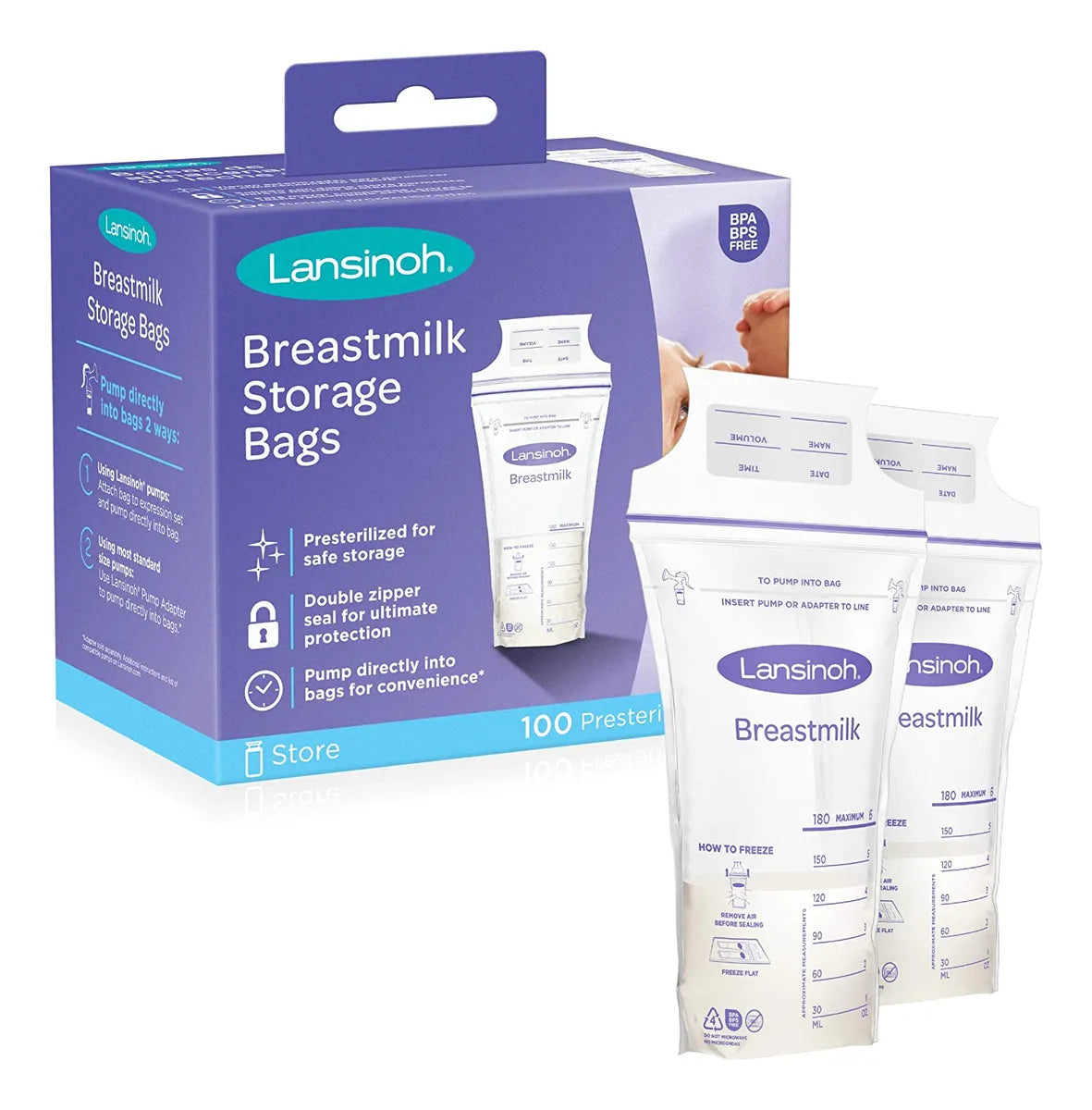 Bolsas Lansinoh Para Almacenar Leche Materna Caja X100