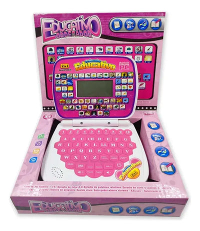 Mini Ordenador Didáctico Educativo Infantil Color Rosado