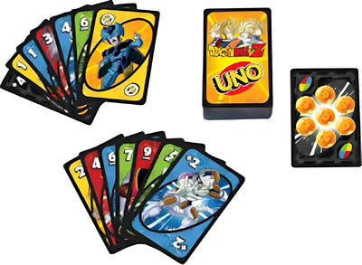 UNO Dragon Ball Z Edición Especial Fanático Colección Juego Mesa Manga Super Saiyan Wild Shenron Wish Card 112 Cartas Regalo Anime Adultos Niños 2 a 10 Jugadores Edad 7 Plus Noche Juego Familiar