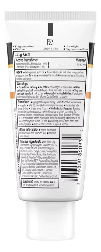 Neutrogena Clear Face Liquid Lotion Sunscreen For Acne-prone