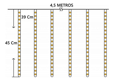 Luces Led Lagrima Meteoro X 8 Decoracion Navidad Calida Amarillo