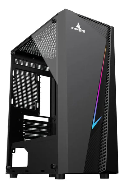 Chasis Gabinete Caja Gamer Iceberg Flux Elite Argb 1 Fan Negro