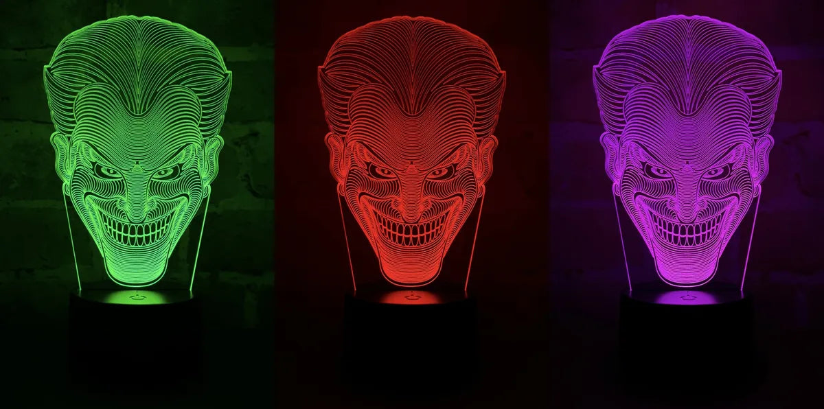 Lámpara De Noche Led Joker Guasón Batman Dc Regalo Holograma - Negro