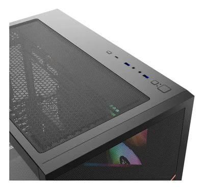 Gabinete Gamer Xyz Qubex Black 4 Fans Argb Usb C Negro