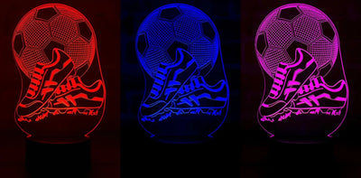 Lámpara Led Guayos Balón Fútbol Holograma Decoración Regalo - Negra