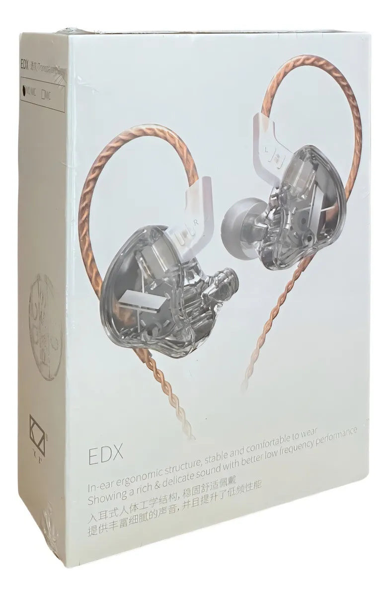 Auriculares Kz Edx Intra sin micrófono Stage Return, color gris
